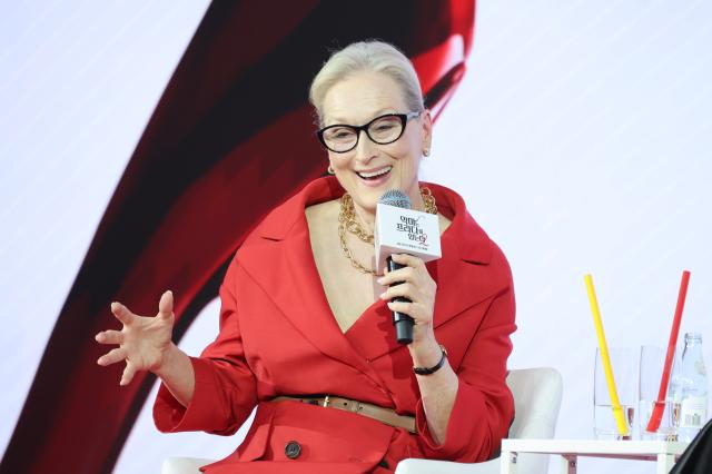 Actress Meryl Streep poses at a press conference for the film The Devil Wears Prada 2 directed by David Frankel held at Four Seasons Hotel Seoul in Jongno-gu Seoul April 8 2026 AJP Han Jun-gu