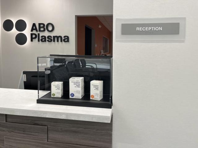 Interior of the Laredo plasma center opened in Texas.