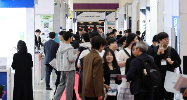 The Electronics Manufacturing Korea x NEPCON KOREA 2026 and Automotive World Korea exhibitions are underway at COEX in Seoul on April 10 2026 AJP Yoo Na-hyun 20260410


