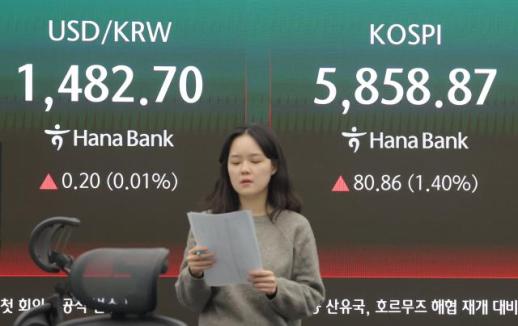 코스피 1%대 상승…협상 기대감에 5800선대 마감
