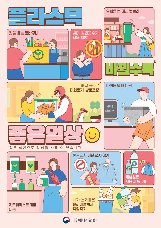 플라스틱 줄이기 홍보 이미지 사진기후에너지환경부