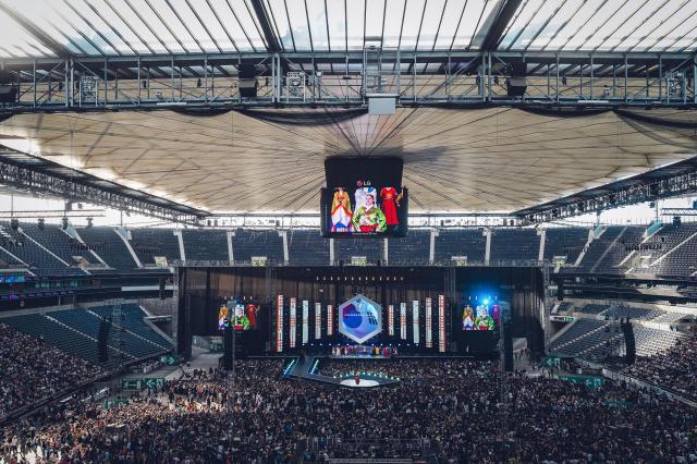 Models present hanbok during a fashion show held in Germany ﻿Courtesy of the Korean Culture Association