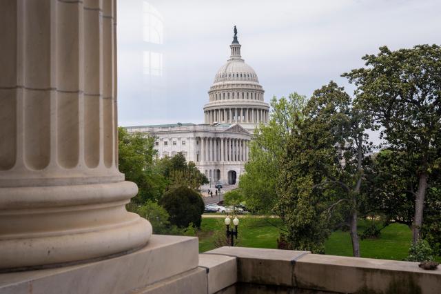 A view of the US Capitol dome on Capitol Hill in Washington Monday April 13 2026 AP-Yonhap 