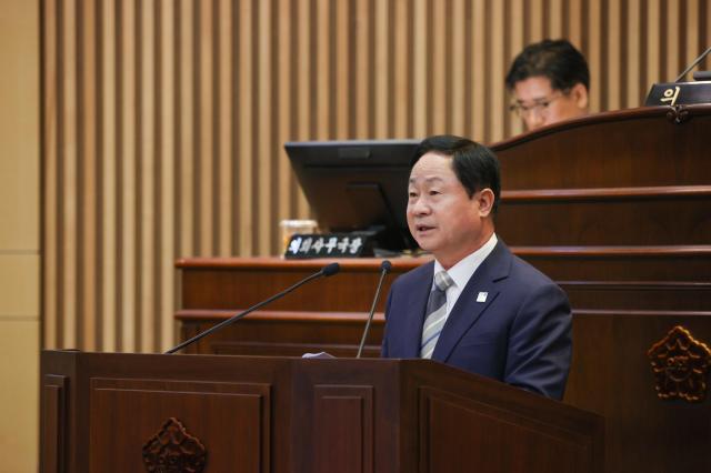 주광덕 시장이 시정연설을 하고 있다 사진남양주시