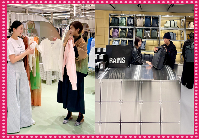 좌측부터 티백tibaeg 레인스RAINS사진신세계센텀시티
