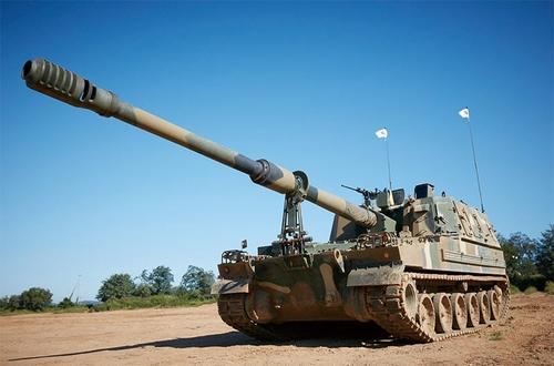 한화에어로스페이스의 K9 자주포 사진한화에어로스페이스