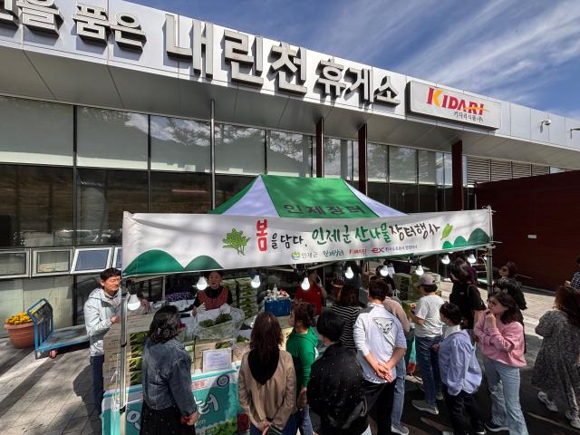 강원 인제군 내린천휴게소 산나물 직거래 장터사진인제군