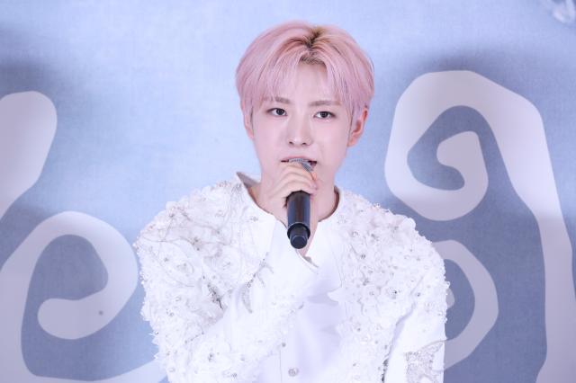 Yushi of NCT WISH greets attendees during a press conference celebrating the group’s Seoul encore concert and the release of its first full-length album Ode to Love at KSPO DOME in Seoul on April 19 2026 AJP Yoo Na-hyun