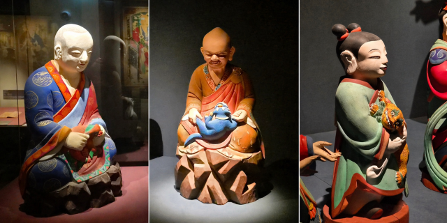 사진 왼쪽부터 선운사 영상전 목조십육나한상 개암사 나한상 덕림사 명부전 목동자상  사진윤주혜 기자 