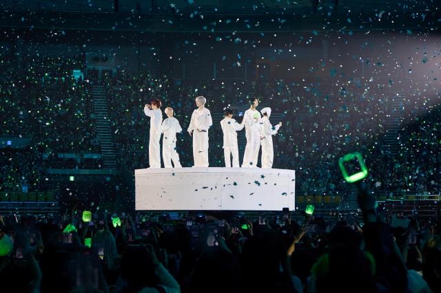 This photo provided by SM Entertainment show photos of NCT Wish performing their ‘NCT WISH 1st CONCERT TOUR ‘INTO THE WISH  Our WISH’ ENCORE IN SEOUL 