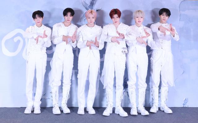 NCT WISH poses during a press conference celebrating its Seoul encore concert and the release of its first full-length album Ode to Love at KSPO DOME in Seoul on April 19, 2026. AJP Yoo Na-hyun