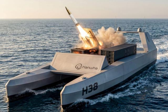 중형 무인 수상정 사진한화디펜스 USA 홈페이지 갈무리