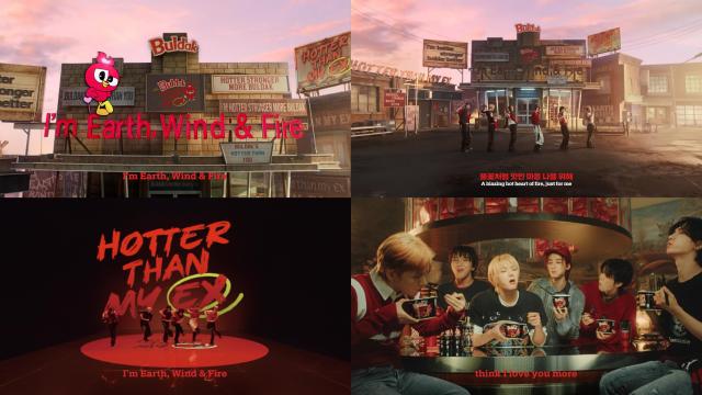 삼양식품 글로벌 캠페인 ‘Hotter Than My EX’의 뮤직비디오 장면 캡처 사진삼양식품