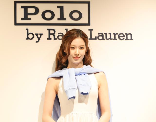 TWICEs Sana poses at a fashion brand photo call event held at Lotte Avenuel Jamsil in Songpa-gu Seoul April 21 2026 AJP Han Jun-gu