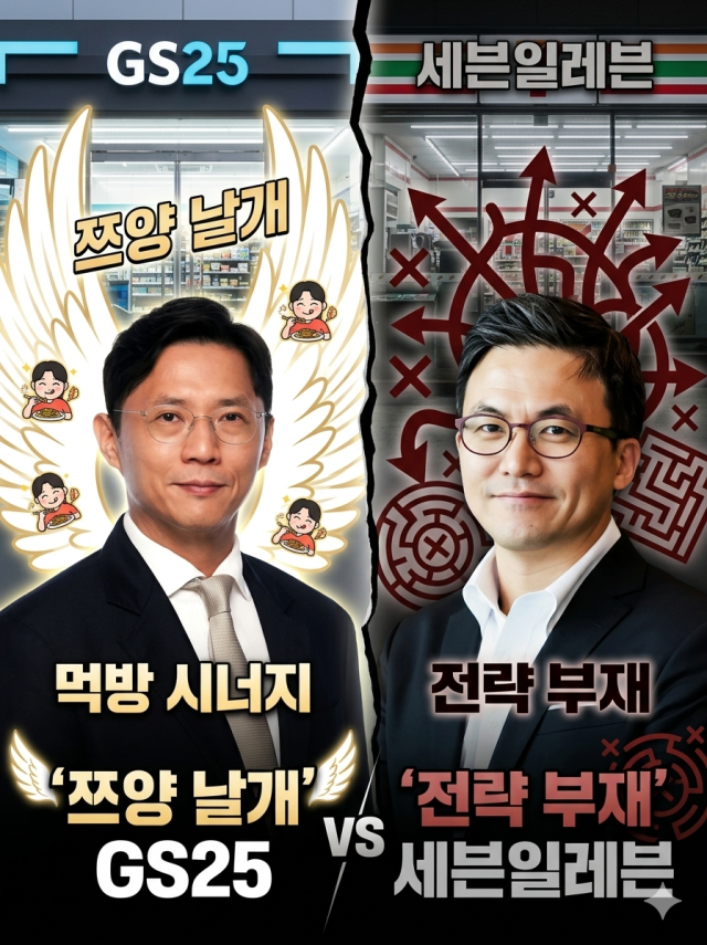 GS리테일 대표이사 및 코리아세븐 대표이사  출처  각 기업 및 자체 그래픽