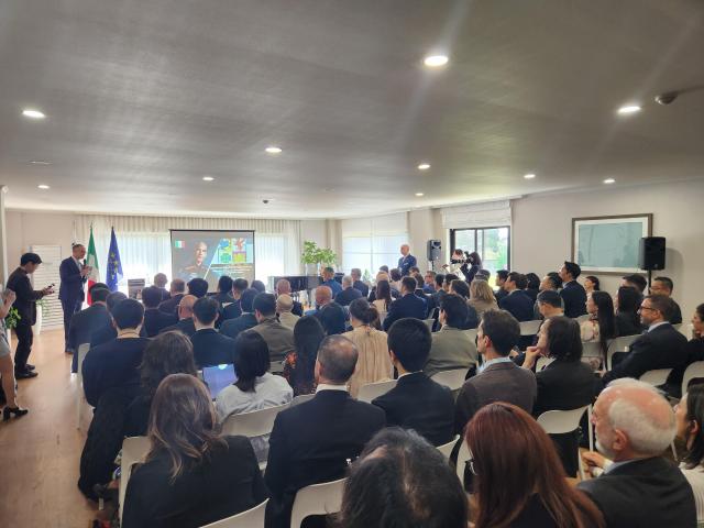 Dozens of guests gather to attend the 2026 Italian Space Day event held near central Seoul on April 22 AJP Park Sae-jin