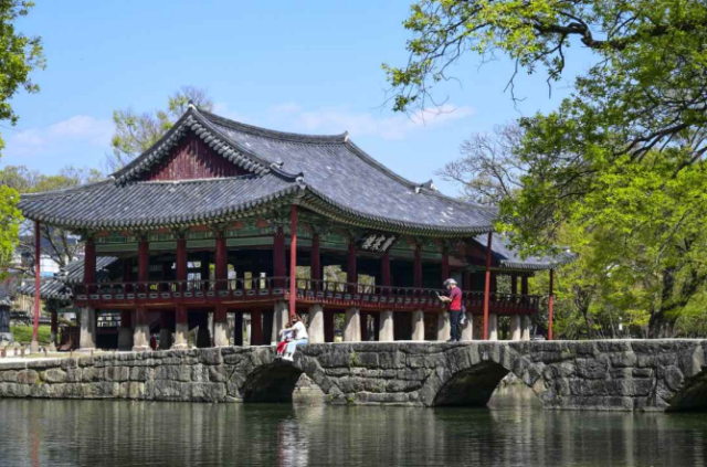 This photo provided by Korea Heritage Service show Gwanghallu Pavilion