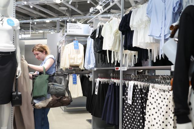 A visitor enjoys shopping at Musinsa Mega Store in Seongsu-dong Seoul April 24 2026 AJP Han Jun-gu