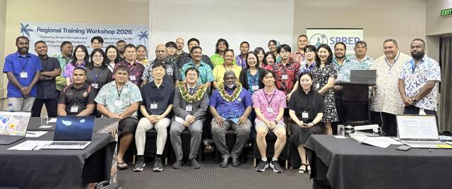 태평양 도서국 기후정보 시비스 역량 강화 교육 워크숍 참가자 기념사진사진아시아·태평양경제협력체 기후센터