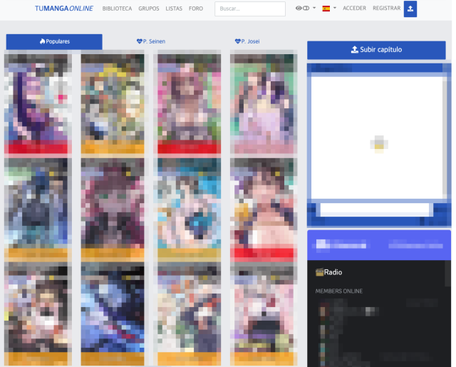 이번에 폐쇄된 스페인어권 대형 불법 웹툰 사이트 캡처 사진카카오엔터테인먼트