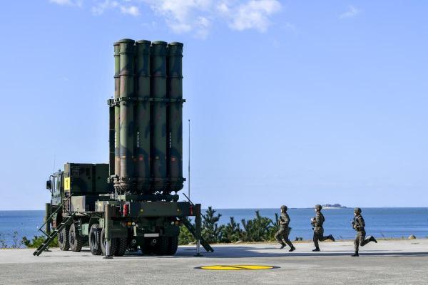This undated file photo shows a Cheongung-II missile defense system preparing for launch during a military drill Courtesy of the Joint Chiefs of Staff