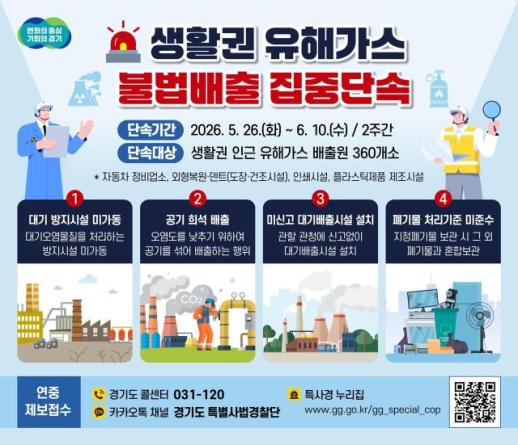 경기도, 농지·유해가스·식품위생 현장점검 강화…불법행위 사전 차단