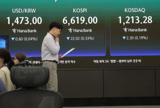 코스피 6619로 약보합 출발…코스닥도 약세