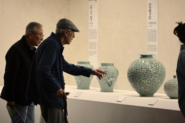 Visitors view works by master craftsmen at the Icheon Ceramic Festival held in Sindun-myeon Icheon April 29 2026 AJP Han Jun-gu