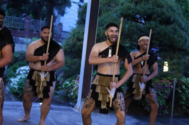 Traditional Māori performers showcase Kapa Haka at the New Zealand Culture Night 2026 event held at the New Zealand Ambassadors Residence near central Seoul on May 7 Courtesy of the Embassy of New Zealand in the Republic of Korea