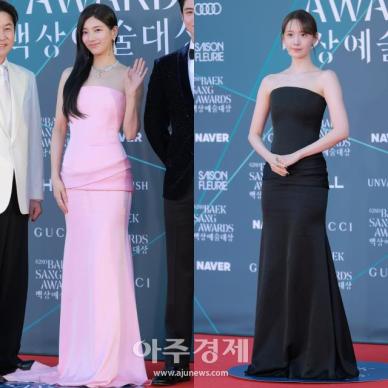 [포토] 수지·윤아, '같은 시상식에서 드레스 겹친 두 여배우'