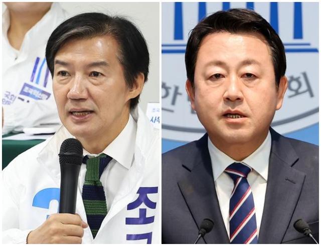 조국 조국혁신당 대표왼쪽와 김용남 더불어민주당 평택을 후보 사진연합뉴스