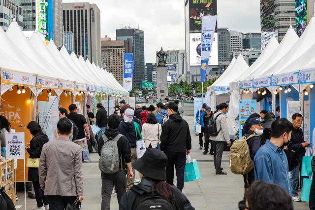 The 2026 Returning to Fishing Villages and Coastal Tourism Fair is held at Gwanghwamun Square in Seoul on May 11 2026 AJP Yoo Na-hyun



