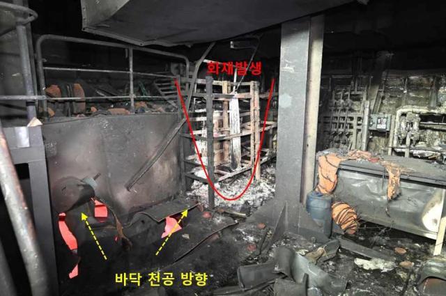 A government joint investigation team conducts an on-site inspection of the HMM Namu anchored near the Strait of Hormuz on May 8 after unidentified airborne objects struck the vessel’s stern on May 4 according to South Korea’s Foreign Ministry on May 10 Courtesy of South Koreas foreign ministry