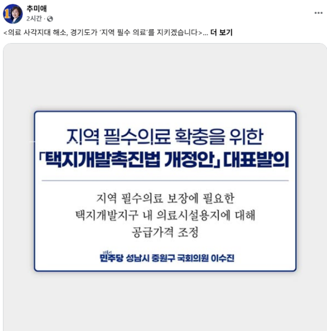 사진추미애 후보 SNS
