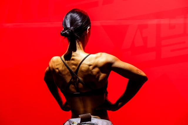 Firefighters compete during the 15th Seoul Bodybuilder Firefighter Contest at the Seoul Fire Academy in Seoul on May 14 2026 AJP Yoo Na-hyun
