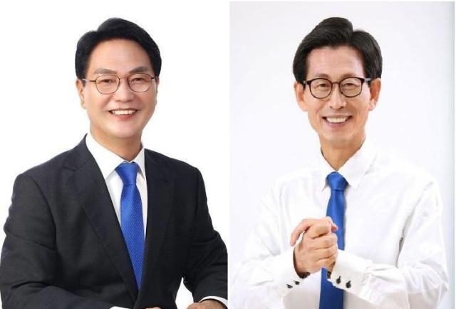고창군수 선거에 나선 민주당 심덕섭 후보왼쪽와 조국혁신당 유기상 후보사진각 후보 선거사무실