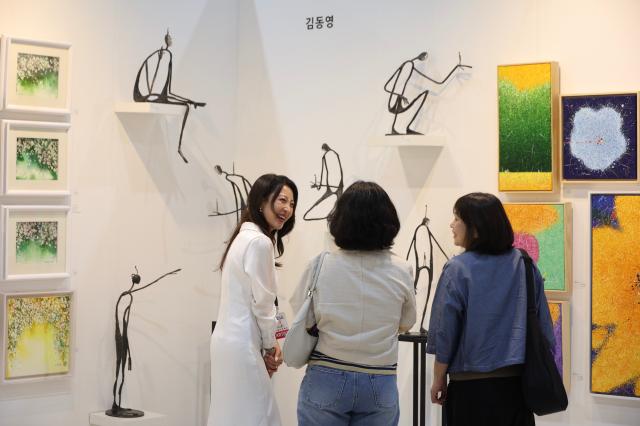 Visitors view artworks at the Seoul Art Fair held at SETEC in Daechi-dong Gangnam-gu Seoul May 15 2026 AJP Han Jun-gu