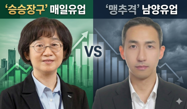 김선희 매일유업 대표이사 및 김승언 남양유업 대표집행임원  출처  각 기업 및 자체 그래픽