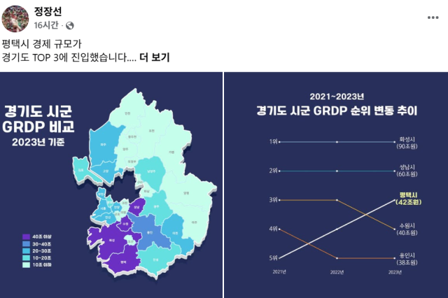 사진정장선 평택시장 SNS 캡처