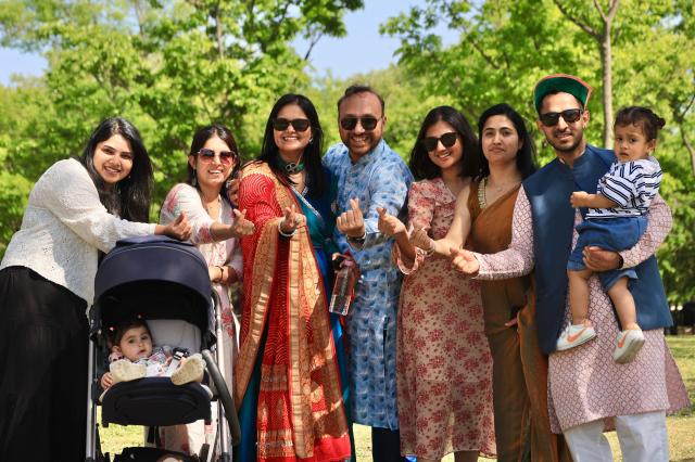 Visitors pose for a photo at the inaugural India Day festival held at Mulbit Square in Yeouido Hangang Park on May 16 AJP Han Jun-gu