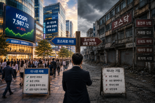 [이도윤의 증시라운지] 팔천피 축배에 가려진 천스닥의 눈물