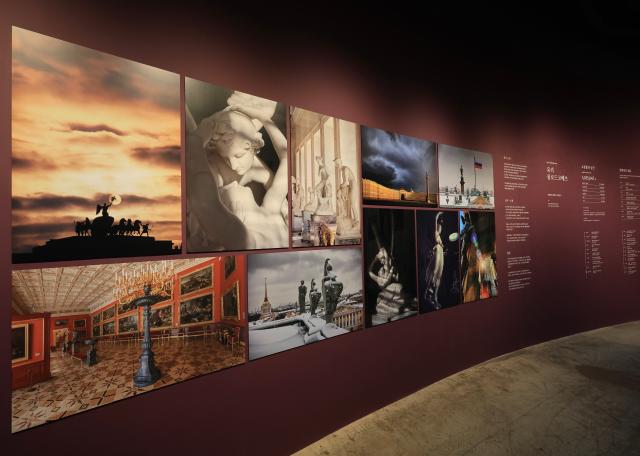 Artworks are displayed at The Magnificent Hermitage exhibition held at the Oil Tank Culture Park in Mapo-gu Seoul May 18 2026 AJP Han Jun-gu

