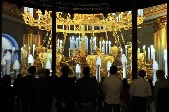 Diplomatic envoys to South Korea view the exhibition at The Magnificent Hermitage held at the Oil Tank Culture Park in Mapo-gu Seoul May 18 2026 AJP Han Jun-gu