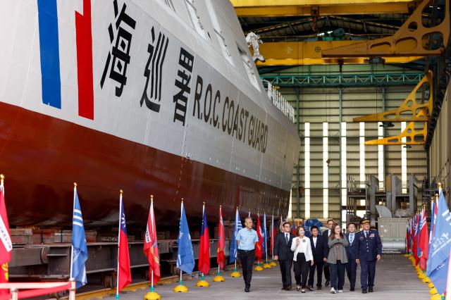 Taiwans Ocean Affairs Council Minister Kuan Bi-ling attends an event for the unveiling of the Anping-class catamaran patrol ship CG615 in Kaohsiung Taiwan on May 15 2026 Reuters-Yonhap