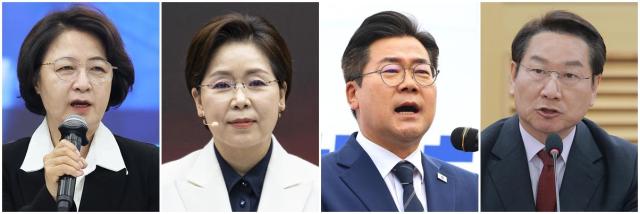 더불어민주당 추미애 경기도지사 후보왼쪽부터 국민의힘 양향자 경기도지사 후보 더불어민주당 박찬대 인천시장 후보 국민의힘 유정복 인천시장 후보 사진연합뉴스