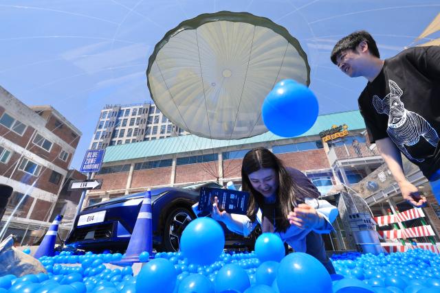 Visitors experience interactive booths at the “Area 8” pop-up store at PUBG Seongsu in Seoul’s Seongsu district on May 22 2026