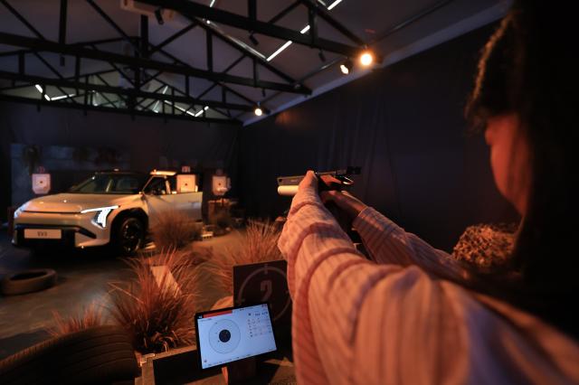 Visitors take part in interactive experiences at Kia Unplugged Ground in Seoul’s Seongsu district on May 22 2026 AJP Han Jun-gu