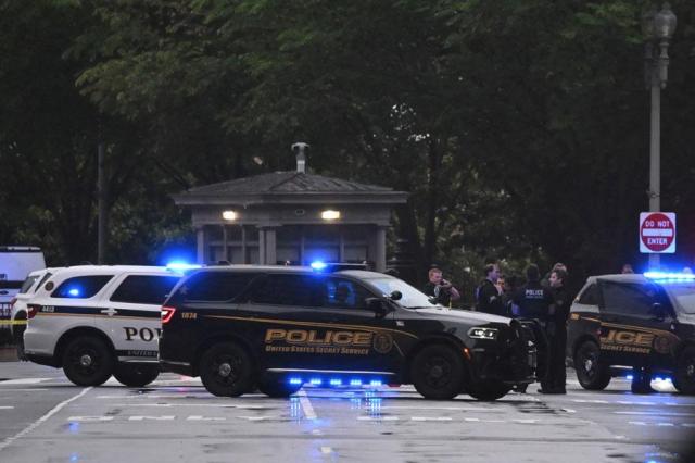 Police vehicles are seen near the White House in Washington DC on May 23 2026 AFP-Yonhap