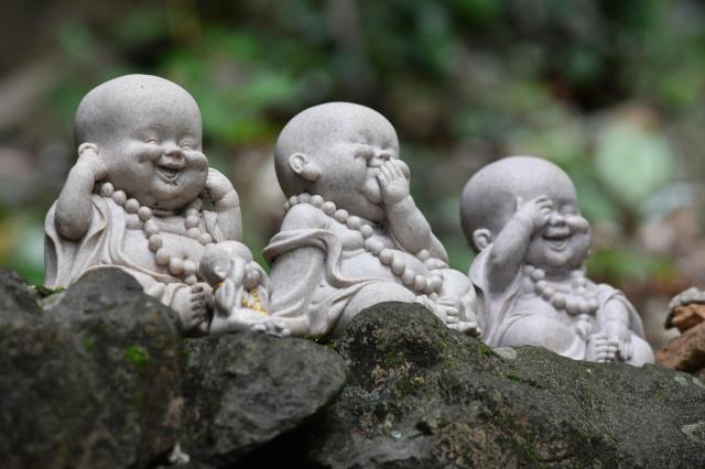 Small monk statues are seen at Hyangiram Hermitage in Yeosu South Jeolla Province on May 24 2026 AJP Joonha Yoo