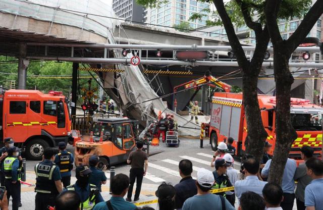 At least 6 injured as old overpass in Seoul partially collapses during demolition